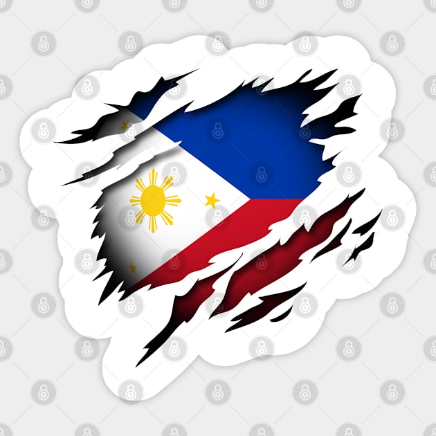 The Philippines in the Heart Sticker by HappyGiftArt